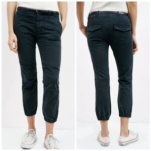 Nili Lotan Cropped Military Pant Navy Blue Cotton Boho Minimalist Casual Women 2